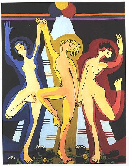 Ernst Ludwig Kirchner Colourfull dance China oil painting art